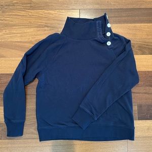 J. Crew Factory Wide Button-Collar Pullover Sweatshirt in Cloudspun Fleece